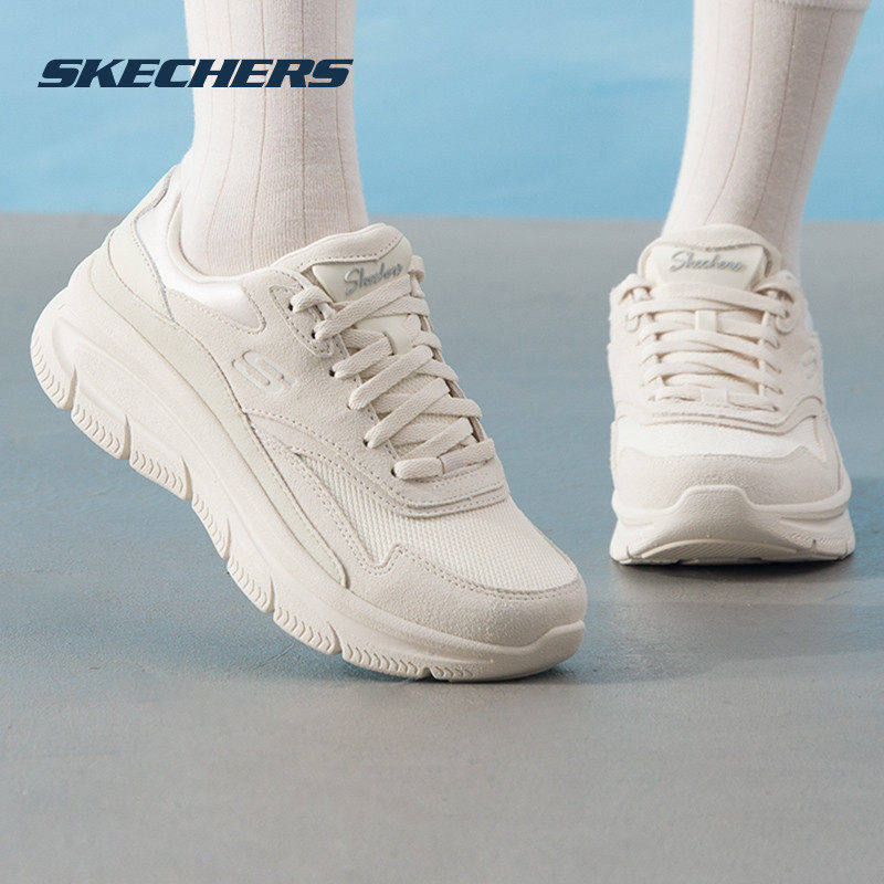 斯凯奇(Skechers)女鞋春秋2026正品软底轻便休闲松糕鞋缓震小白
