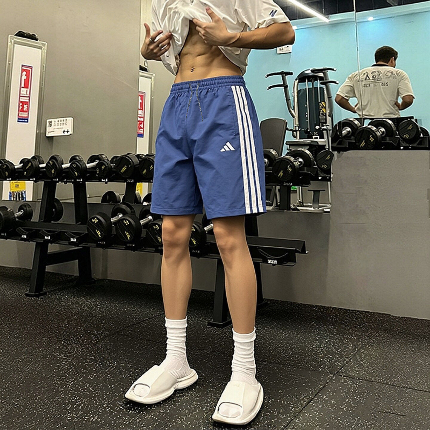 adidas短裤男夏季正品速干梭织篮球复古透气宽松薄款沙滩五分裤男