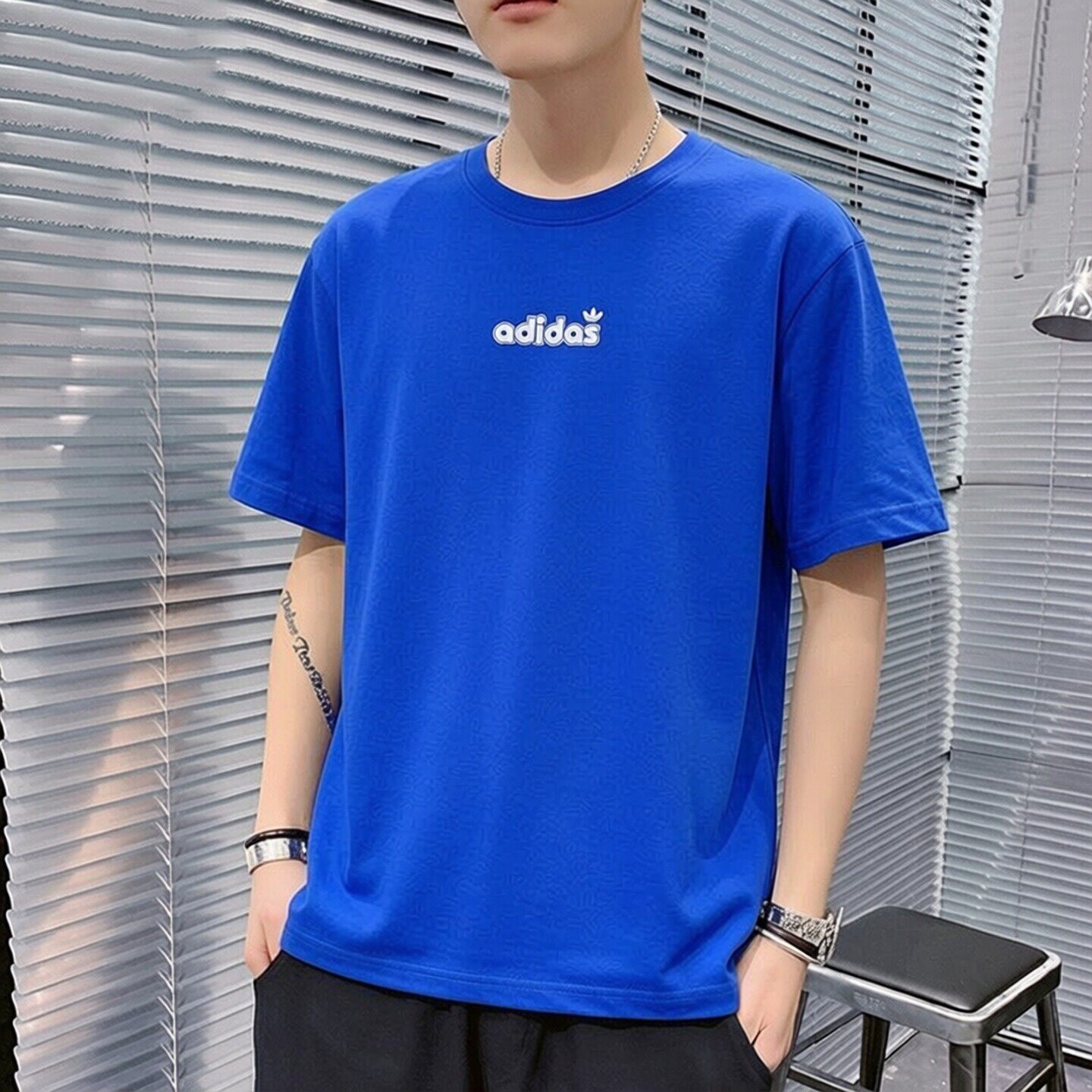 Adidas三叶草纯色短袖男