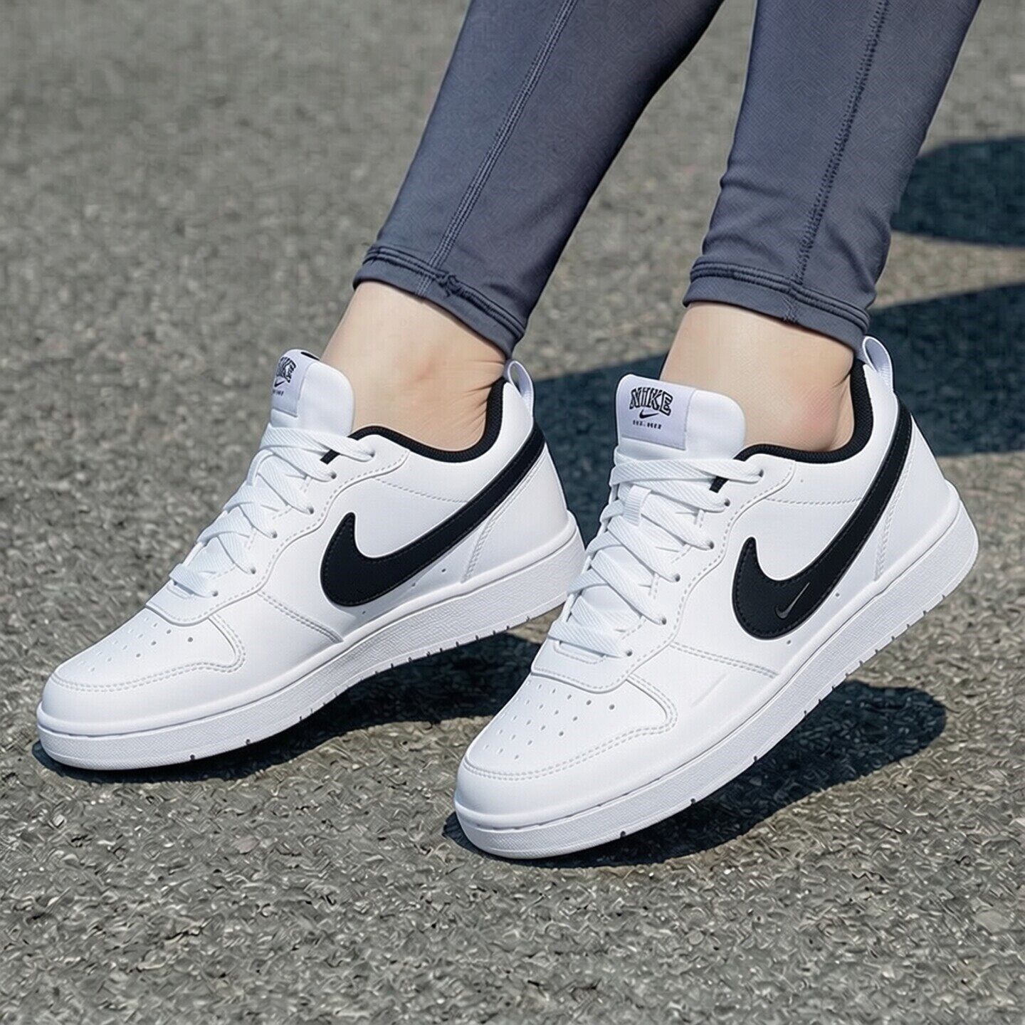 Nike耐克COURT BOROUGH低帮板鞋新款皮面运动鞋潮流女鞋休闲白鞋