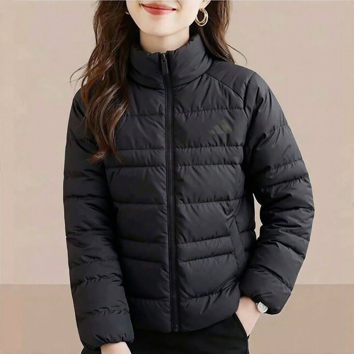 阿迪达斯棉服女装新款运动服保暖防风立领短款上衣夹克外套棉衣