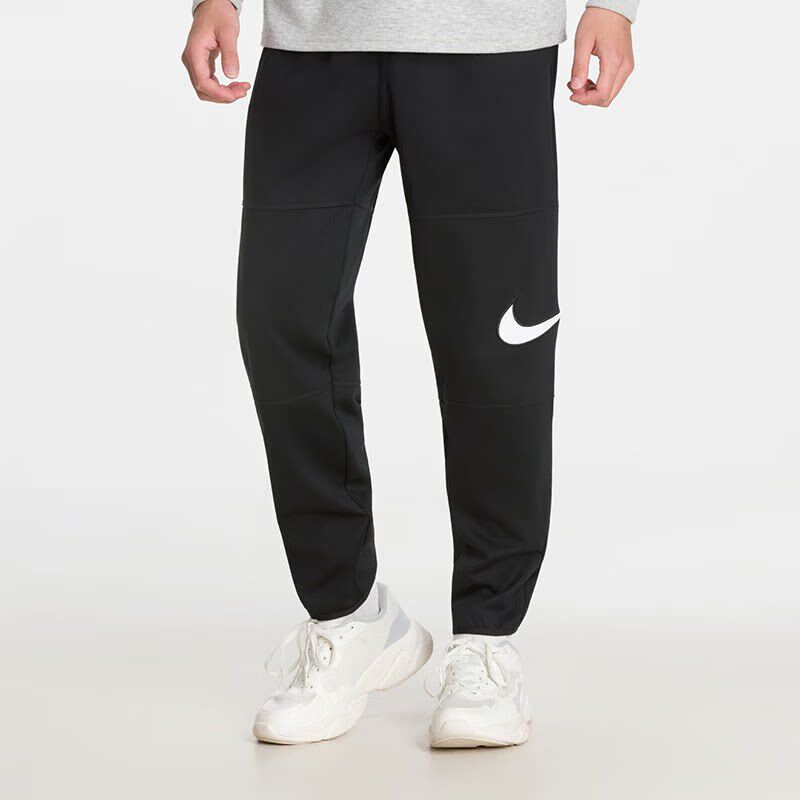 Nike耐克新款男子黑色运动长裤修身跑步训练裤侧边logo潮流时尚