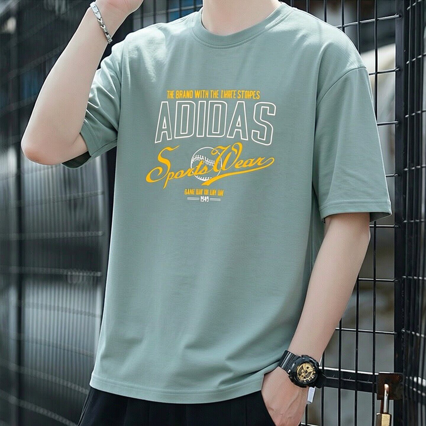 adidas短袖男T恤夏季正品宽松美式大码字母休闲圆领篮球重磅半袖