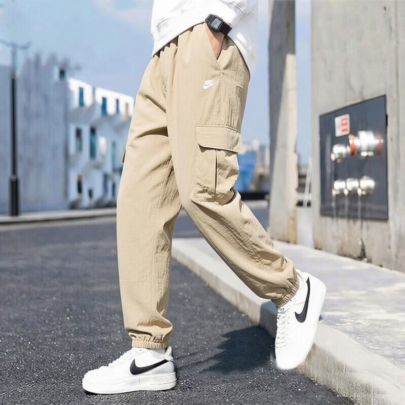 Nike耐克2026年新款工装风多口袋束脚裤男宽松休闲长裤卡其色潮流