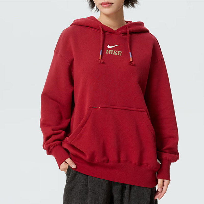 NIKE耐克马年新年款大码卫衣女装26春季运动服厚连帽套头衫IQ3826