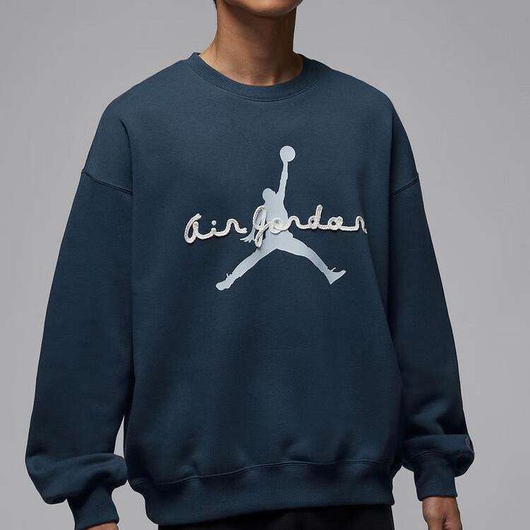 Nike耐克Air Jordan简约运动风圆领卫衣男宽松百搭套头衫潮流时尚