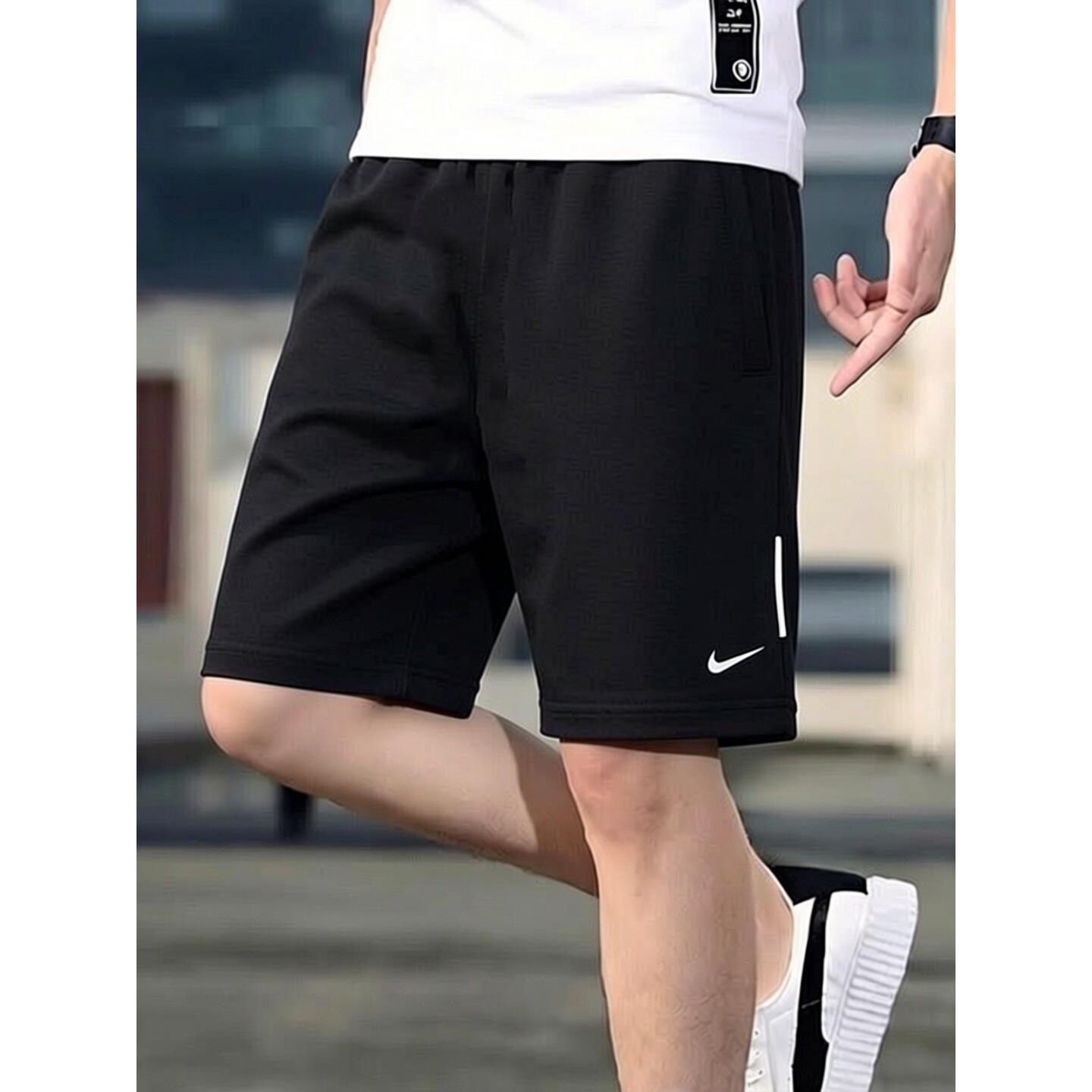 Nike耐克针织棉质短裤黑色篮球运动裤夏季正品男裤健身拉链五分裤