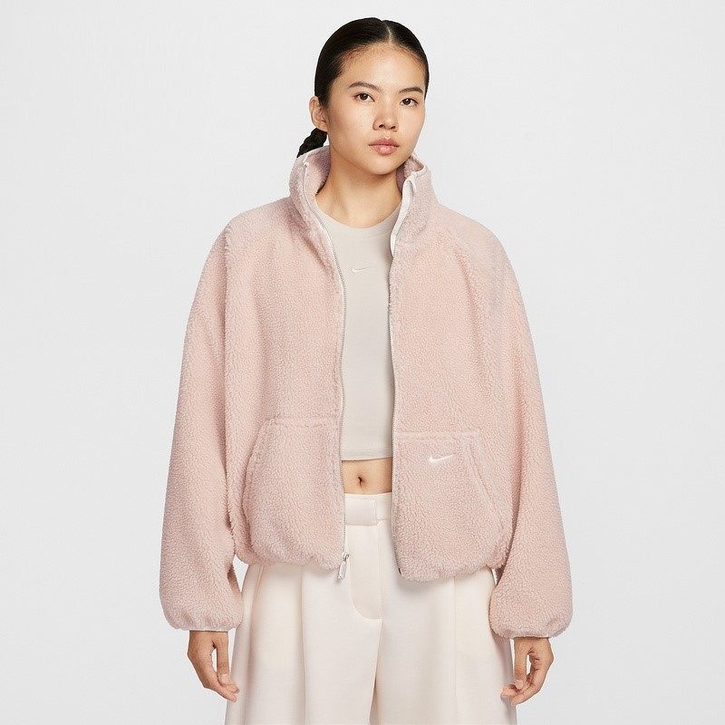 NIKE耐克女装 时尚潮流运动休闲仿羊羔绒立领夹克外套HV2071-667