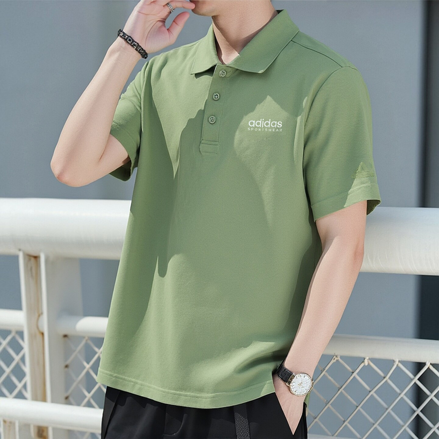 阿迪达斯短袖男polo衫夏