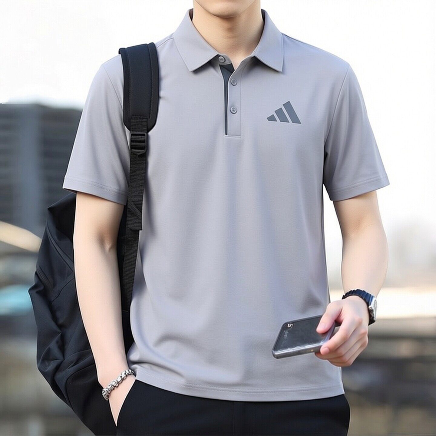 阿迪达斯POLO衫短袖男装夏季快干透气运动休闲服健身训练T恤上衣