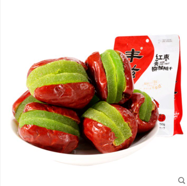 丰滋红枣夹猕猴桃干250g*2大枣子加奇异果干无核枣干零食夹心枣