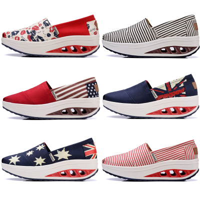 帆布鞋一脚蹬女鞋摇摇鞋透气单鞋