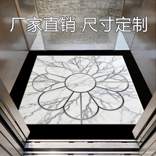 高端电梯地板革地面保护垫仿大理石花纹欧式水刀拼花轿厢地垫地毯