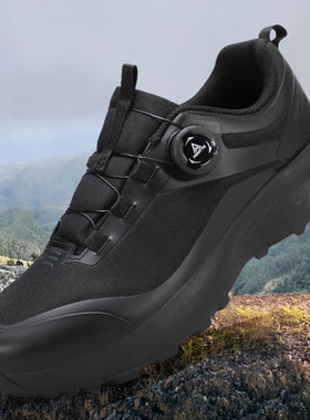 悍途登山鞋男鞋春季低帮旋转扣防水防滑懒人运动户外鞋徒步爬山鞋