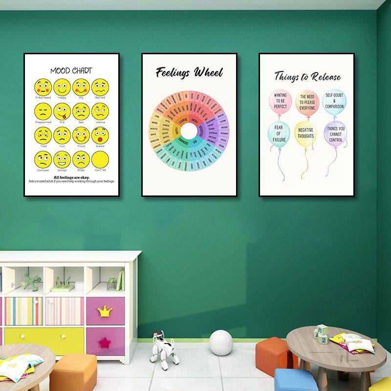 心理咨询室装饰画儿童心理健康情感教育心灵驿站挂画医院挂图壁画