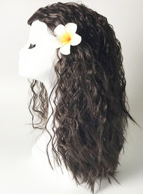 迪士尼莫阿娜公主假发 海洋奇缘moana毛伊黑色长发 蓬松波浪卷发