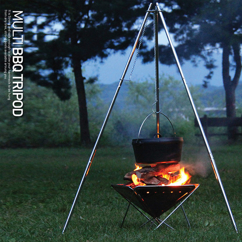 outdoors BBQ tripod barbecue Barbecue rack Stainless steel Pot support Portable Picnic Bonfire large Tripodin the Outdoor/Mountaineer/Camping/Travel Goods , Stoves/Tableware/Picnic barbecue supplies , BBQ/Grill  category - from Buy2taobao.com to provide professional Taobao agent buy service
