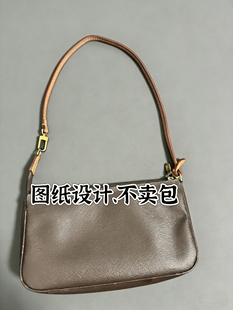 麻将包带斩图纸单层手提包手挎手拎中古小方包免裁剪纸样手工DIY