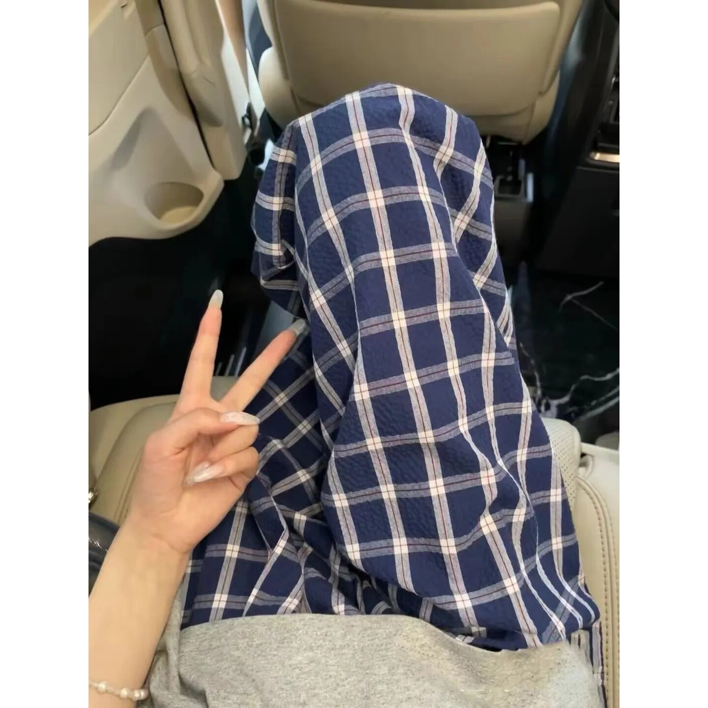 山姆优选复古港味格子直筒休闲裤小众高腰垂坠感遛弯慵懒阔腿女裤