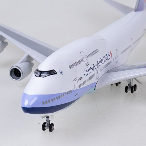 47CM带轮子带声控灯中华航空747飞机模型华航350客机送礼