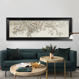 复古苹果树装饰画高级感客厅沙发墙面挂画法式中古风植物花鸟壁画