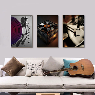 黑胶唱片装饰画酒吧音乐餐厅CD唱碟挂画咖啡厅客厅工业风艺术壁画