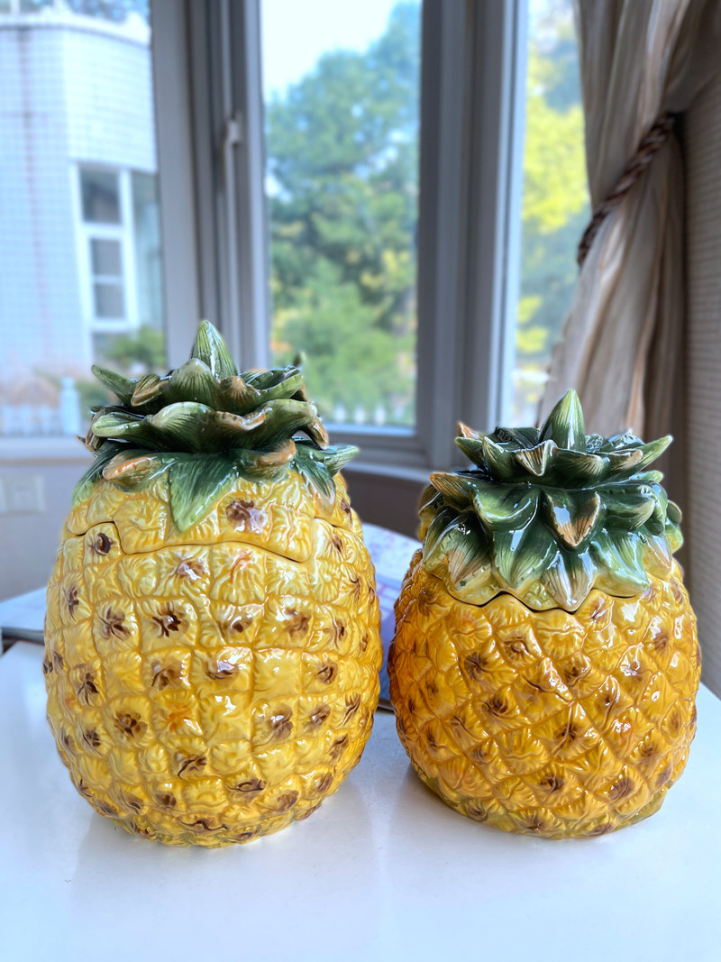 福旺齐来菠萝陶瓷储物罐创意装饰罐子大号小号乔迁新家礼物欧式