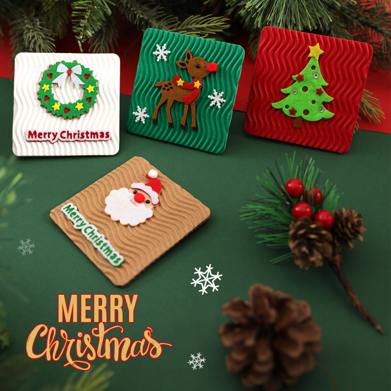 圣诞节贺卡创意立体瓦楞片节日礼物留言卡信封卡通送小朋友祝福卡