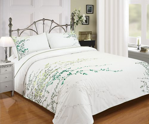 外贸原单全棉纯棉刺绣绣花四件套床上被套床单双人简约1.5m1.8m