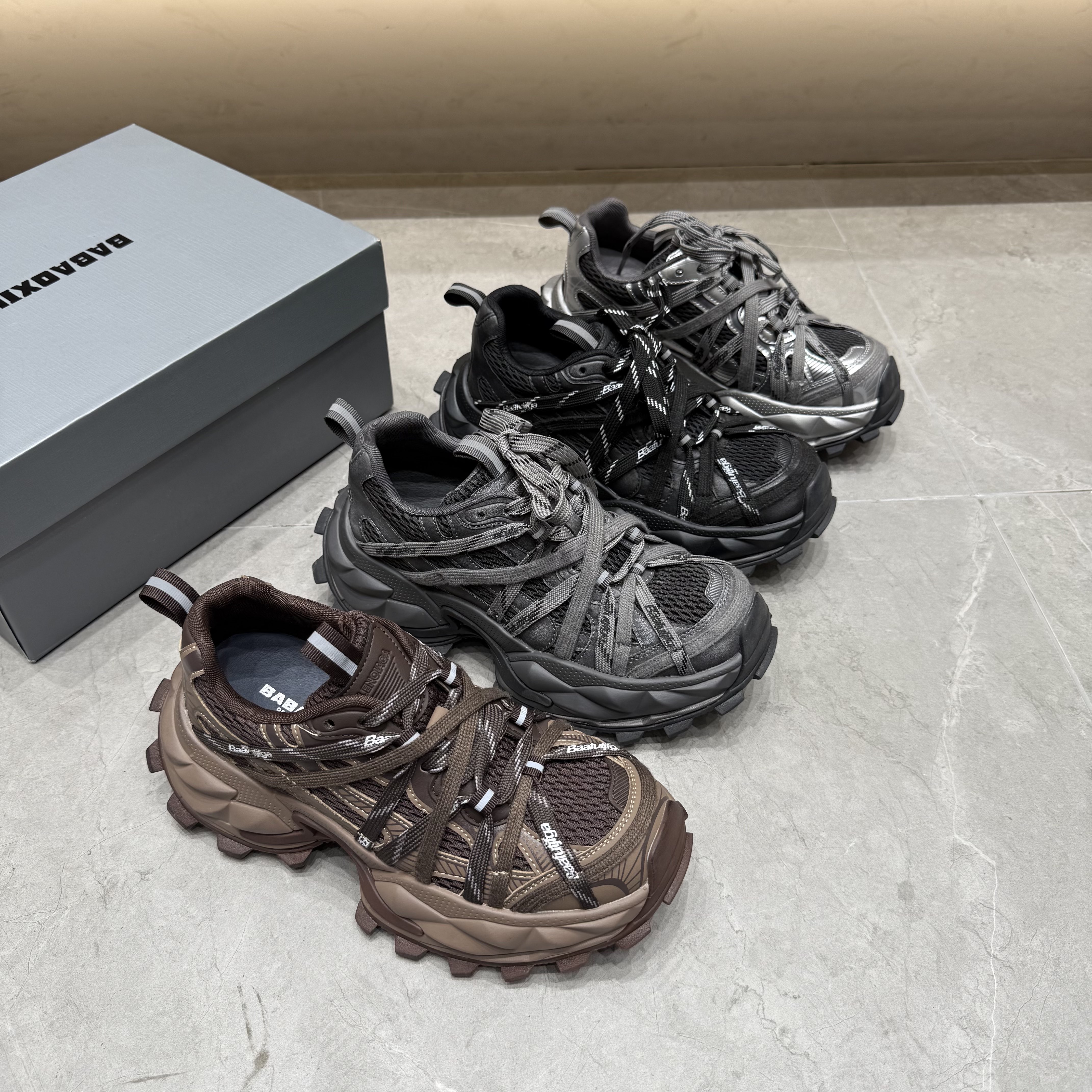 欧洲站绑带八爪鱼底老爹鞋女2025秋厚底做旧休闲运动鞋户外登山鞋