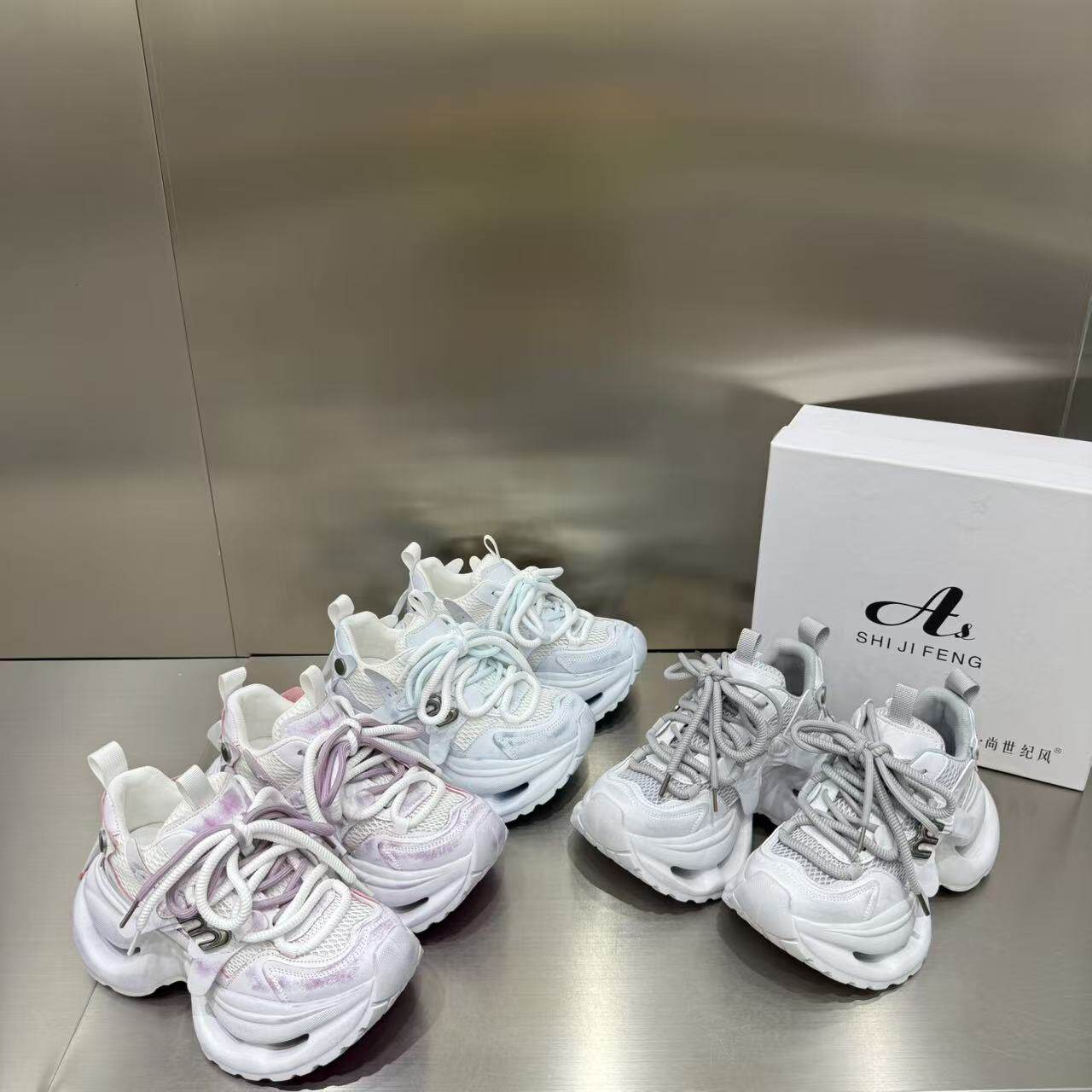 春夏季厚底增高休闲运动鞋百搭松糕底轻便女潮鞋韩版绑带老爹鞋女