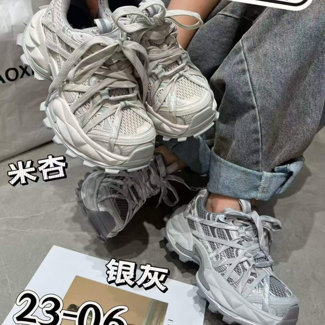欧货八爪鱼底银色老爹鞋女2026春机能风蜘蛛网绑带厚底系带休闲鞋