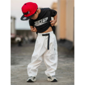 少儿街舞儿童裤 子宽松直筒速干旋转丝滑运动裤