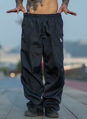 BBOY街舞运动长裤大码速干宽松直筒裤子纯色练舞旋转裤肖青天同款