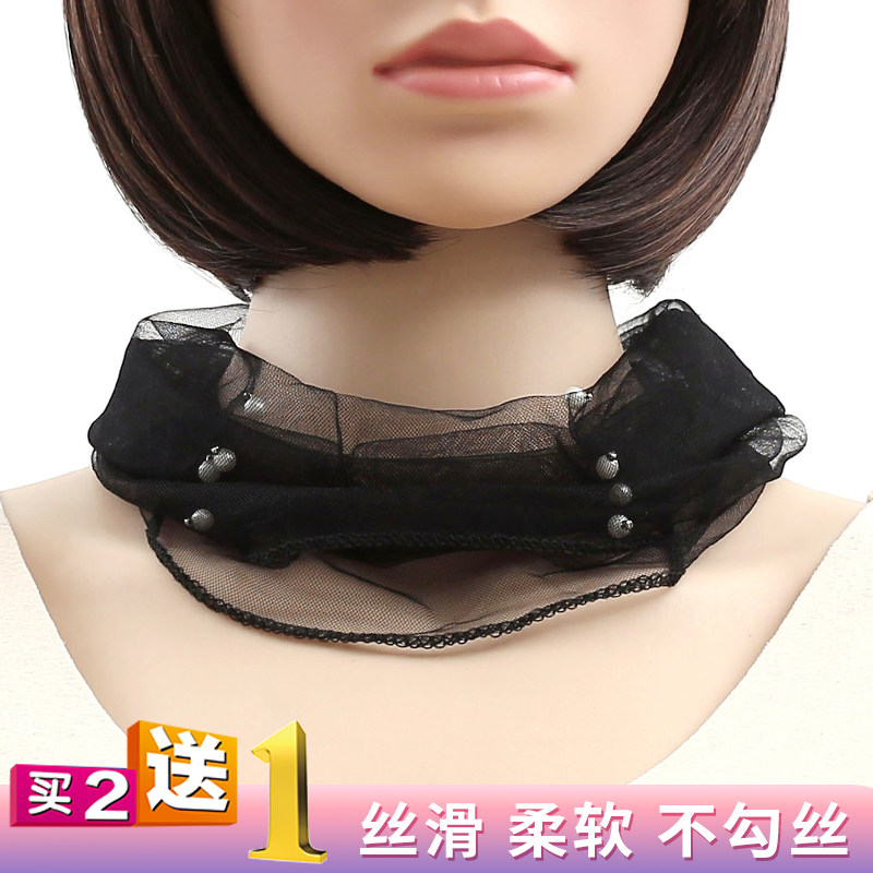 围脖面纱蕾丝头巾套头发带多功能小丝巾护颈脖套女薄款春夏季防晒