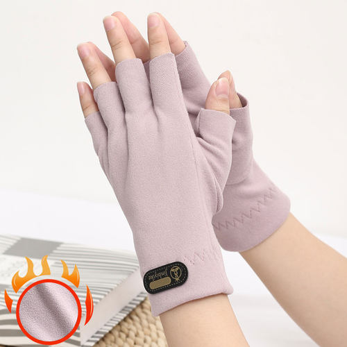情侣半指手套男女士秋冬季保暖