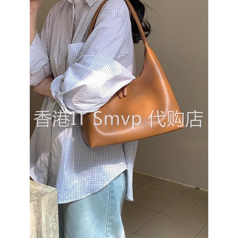 香港IT Smvp小众高级感大容量单肩包2025新款百搭简约软皮手提包