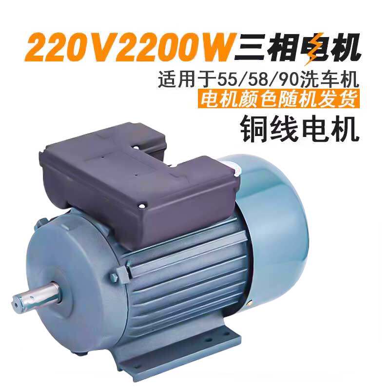 黑猫58洗车机电机清洗机55型高压专用电动机220v380v打药正林风机