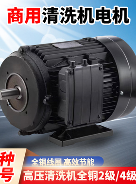 黑猫清洗机电机高压洗车机专用电动机纯铜2.2/3/4/5.5kw220v380v