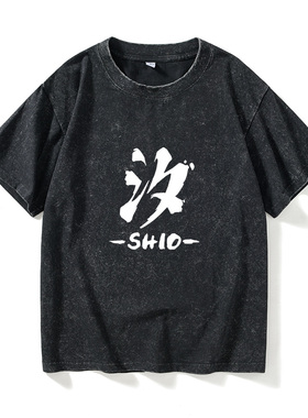 STEAM游戏SHIO 汐T恤短袖潮衣服女男圆领大码宽松夏季情侣装棉上