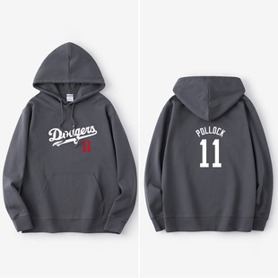 一支职棒大联盟道奇球队 带帽男 棒球爱好者卫衣连帽潮衣服套头衫