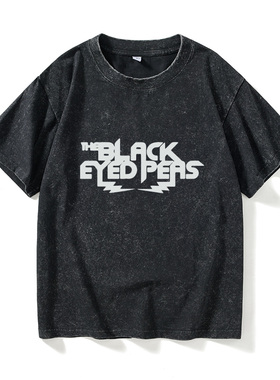 嘻哈说唱乐队 Black Eyed Peas 黑眼豆豆T恤短袖个性衣服女男圆领