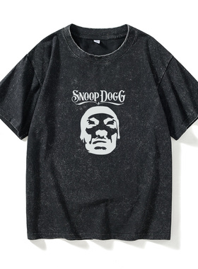 嘻哈说唱周边 Snoop Doggy Dogg 史努比 狗狗T恤短袖个性衣服女男