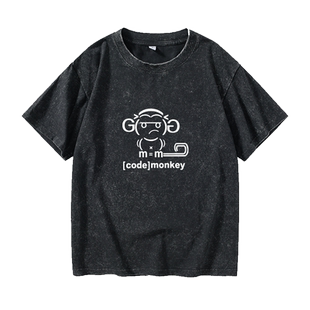 学霸程序员猿理科ITT恤短袖潮衣服女男圆领大码宽松夏季情侣装棉