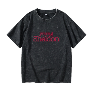 美剧小谢尔顿T恤短袖个性衣服女男圆领大码宽松夏季情侣装棉上衣