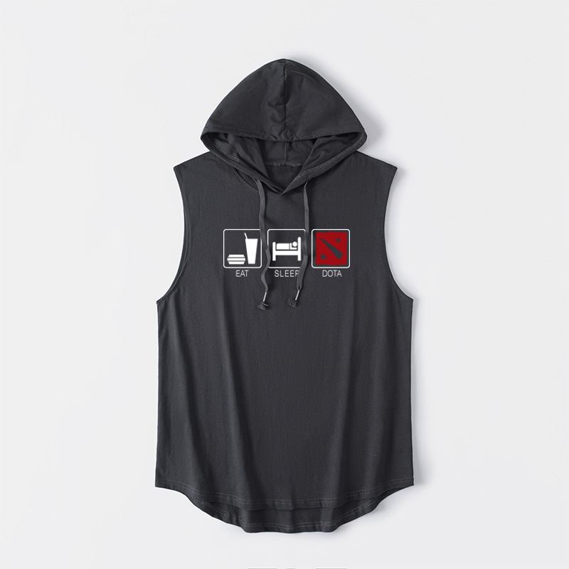 战队短袖港风连帽背心