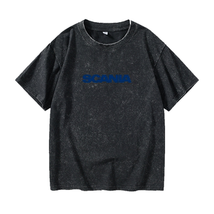 国潮男大卡车司机scania斯堪尼亚青年男男T恤短袖个性衣服女男圆