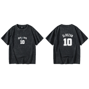 马刺石佛邓肯德罗赞吉诺比利 篮球T恤短袖中国风衣服男女圆领大码