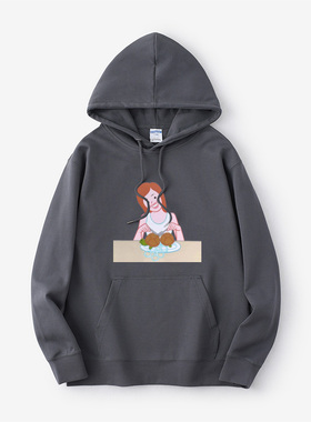 Joan cornella 趣味插画恶搞创意印花卫衣连帽小清新衣服套头男女