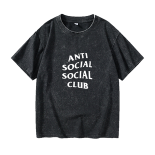 ANTI SOCIAL CLUBUNDEFEATEDT恤短袖学生衣服女男圆领大码宽松夏